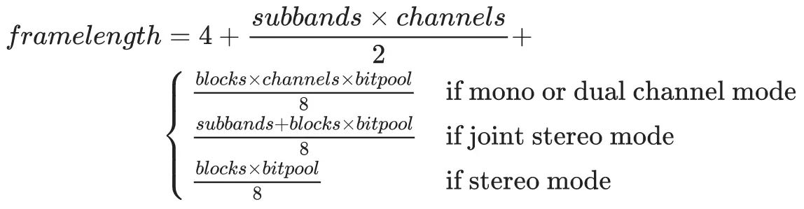 Frame length formula