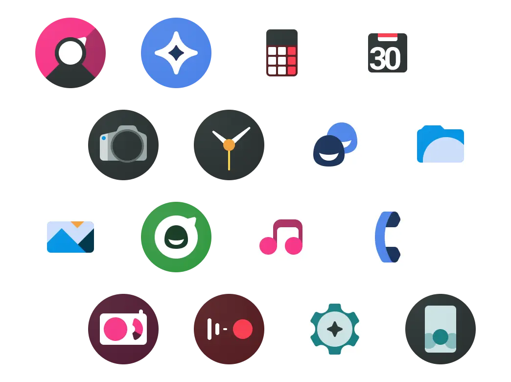 The LineageOS core app icons organized in a grid